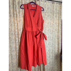 Coral wrap dress
